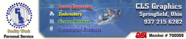 Embroidery, Screen Printing and Promotional Products - CLS Graphics header image
